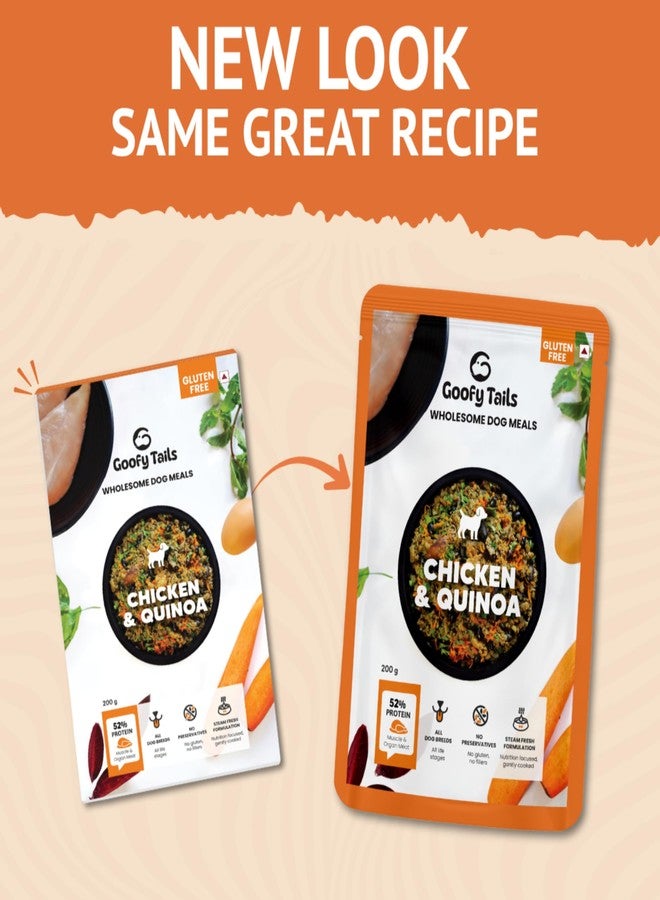 Goofy Tails Chicken & Quinoa Wet Dog Food 300g (100gX3 Pack) Wholesome, Human Grade, Preservative & Gluten Free, Taste Booster & Food Topper - Image 3